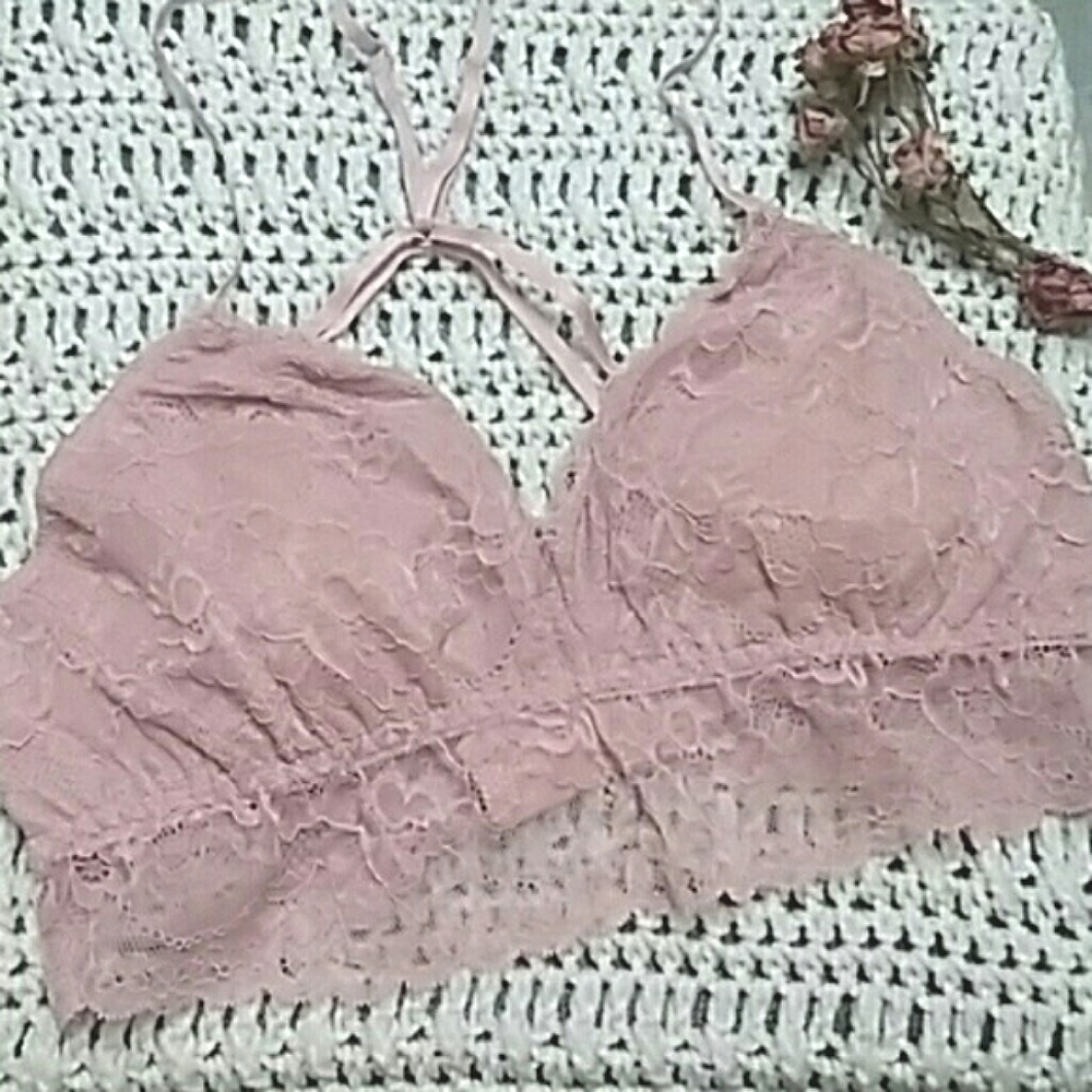 Chroma Tale Lace Bralette Soft Rose Blush Multiple Sizes Available - Picture 3 of 5